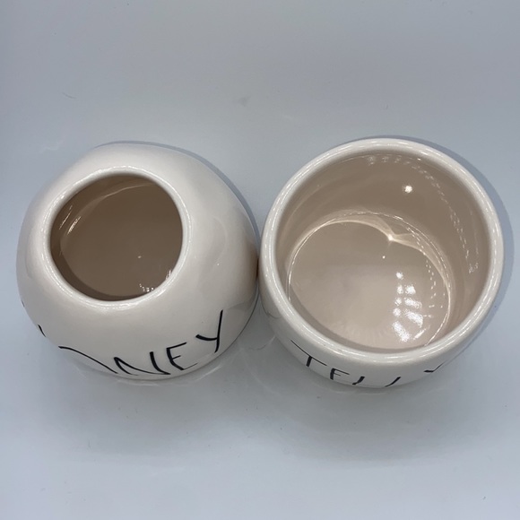 RAE DUNN Set 2 HONEY & JELLY Jars Vase Containers - Picture 2 of 11